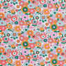 Tissu en coton Cretonne Fleurs multicolores – blanc/orange clair,  thumbnail number 1