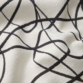 Tissu de décoration Jacquard Lignes abstraites – ivoire/noir, 