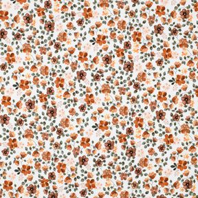 GOTS Jersey coton Fleurs d'automne Impression numérique – blanc/rosé, 