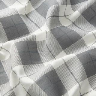 Tissu de coton fin à carreaux – gris clair/blanc, 