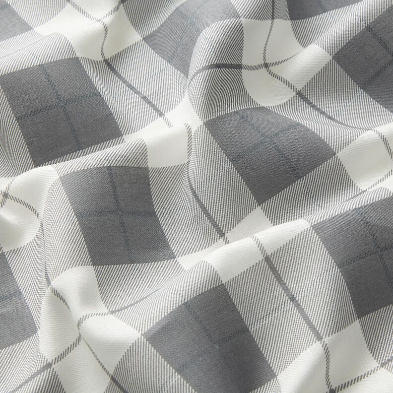 Tissu de coton fin à carreaux – gris clair/blanc,  image number 2