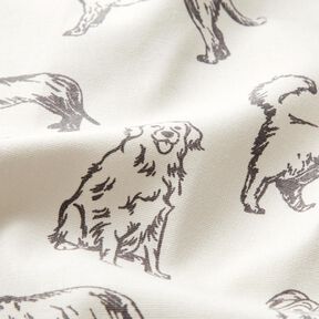 Tissu de décoration Canvas Chiens – crème/gris, 