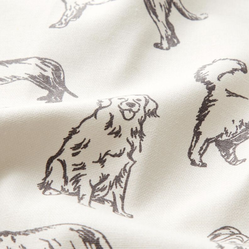 Tissu de décoration Canvas Chiens – crème/gris, image number 2