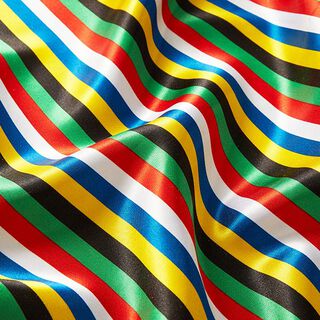 Satin de polyester rayures colorées, 