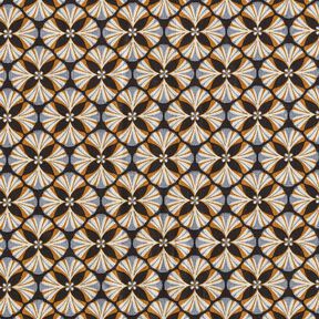 Tissu en coton Cretonne Carreaux à fleurs – noir/taupe clair, 