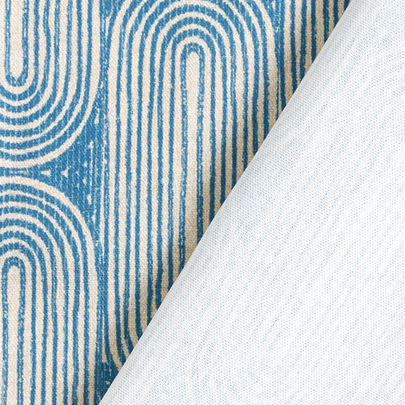 Tissu de décoration Semi-panama Arcs – bleu roi/nature,  image number 4