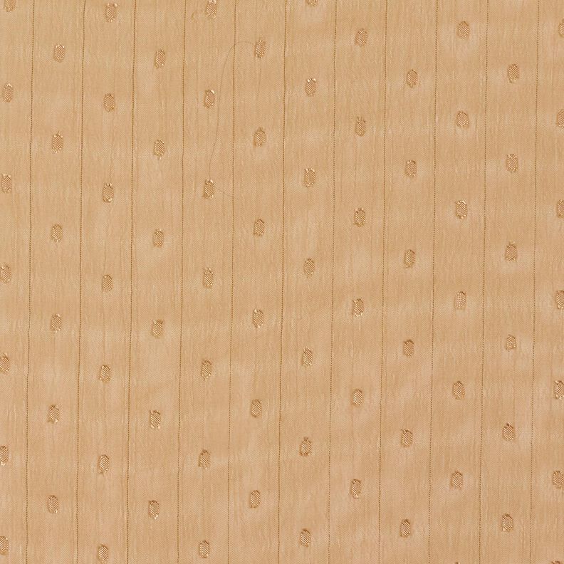 Mousseline Dobby métallisée à fines rayures – beige foncé/argent métallisé, image number 1
