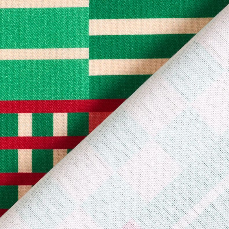 Tissu de décoration Semi-panama Formes modernes – vert genévrier/rouge foncé,  image number 4