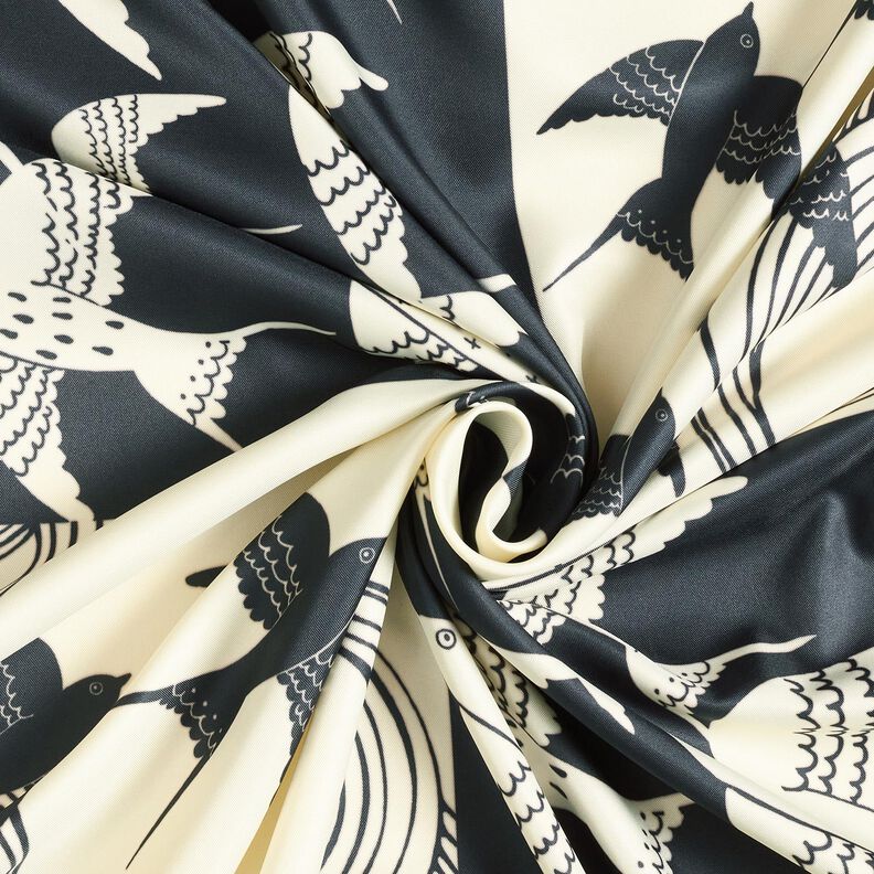 Panneau satin hirondelles | Katia Fabrics – anthracite/crème, image number 3