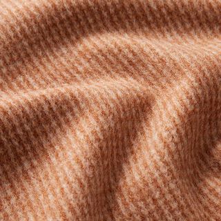 Jacquard maille grattée à petits carreaux – brun faon/blanc, 