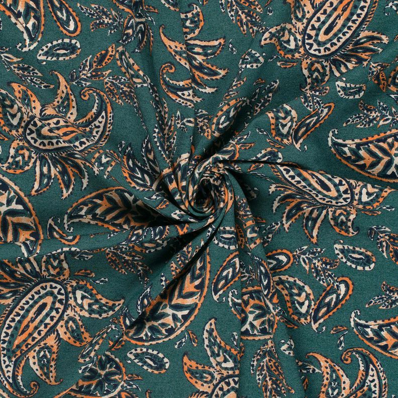 Jersey romanite Paisley – sapin bleu/orange pêche, image number 3