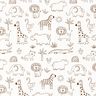Jersey coton Animaux de la jungle dessinés – ivoire/chocolat,  thumbnail number 1