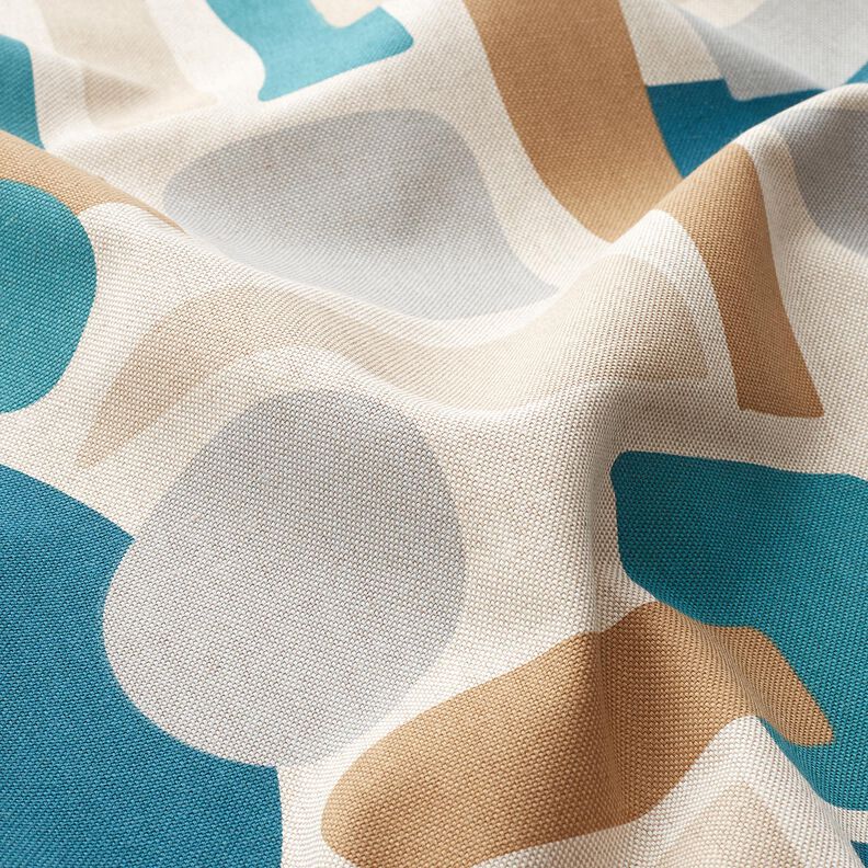 Tissu de décoration Semi-panama Formes abstraites – nature/pétrole, image number 2