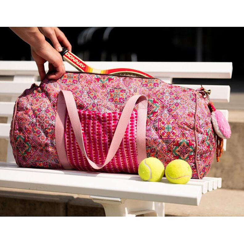 Tissu matelassé Double face Losanges | Poppy Fabrics – rose intense/vert sapin,  image number 5