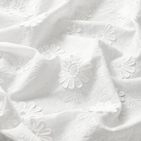 Batiste de coton fin Marguerites 3D – blanc, 