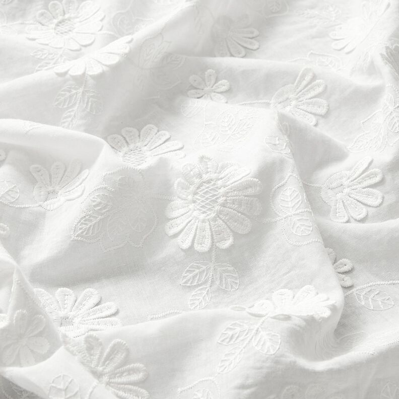 Batiste de coton fin Marguerites 3D – blanc,  image number 3