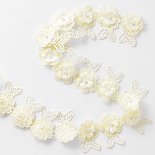 Ruban dentelle Fleurs [50 mm] – jaune clair, 