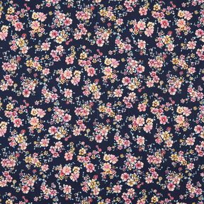 Coton enduit Fleurs romantiques – bleu marine, 