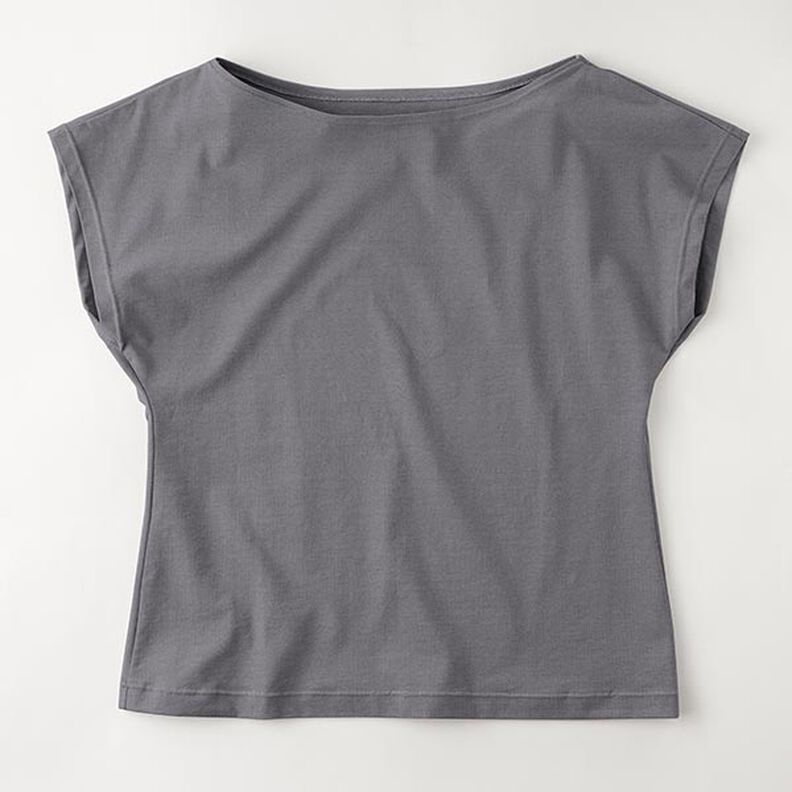 Jersey coton Medium uni – bleu noir,  image number 8