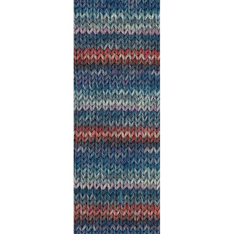 LANDLUST Sockenwolle „Bunte Ringel“, 100g | Lana Grossa – bleu/rouge,  image number 2
