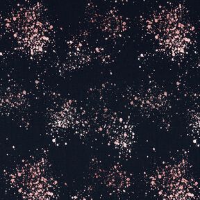 Jersey coton Mouchetures dorées | Glitzerpüppi – bleu noir/vieux rose foncé, 