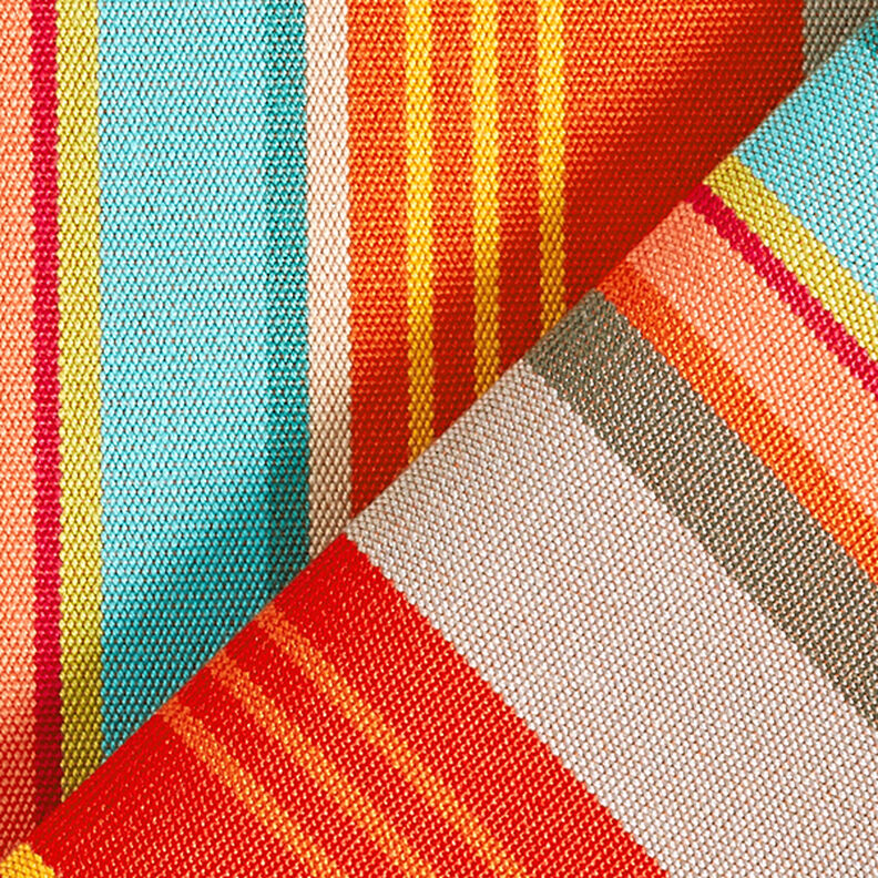Tissu d’extérieur Canvas Rayures – orange/rouge, image number 4