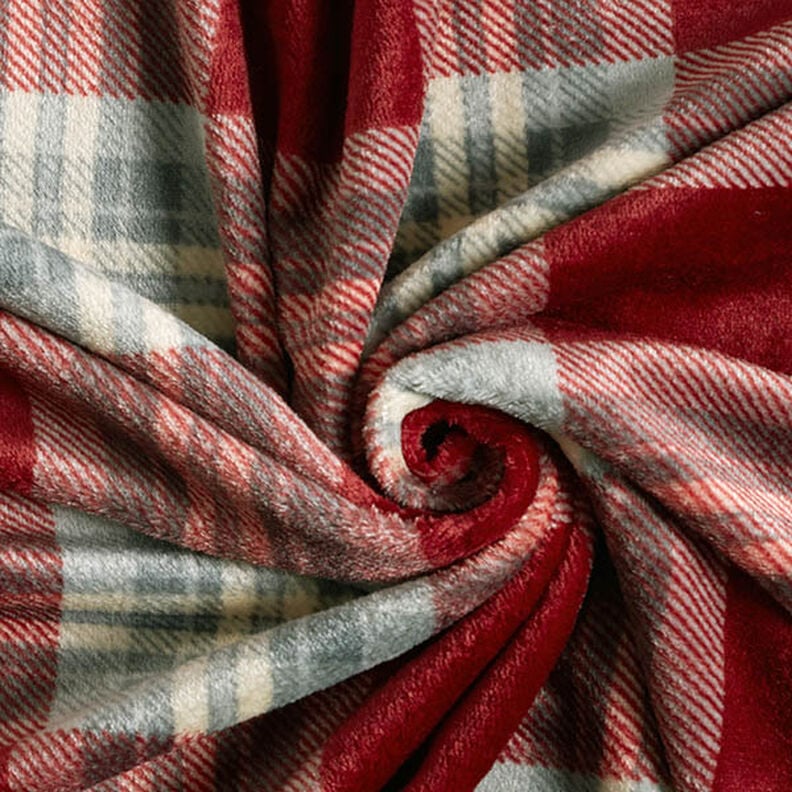 Polaire douillet Carreaux – carmin/gris clair, image number 3