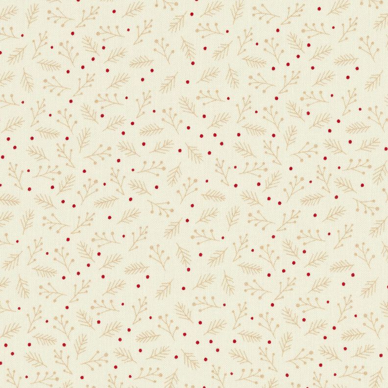 Tissu en coton Popeline Branches festives – crème, image number 1