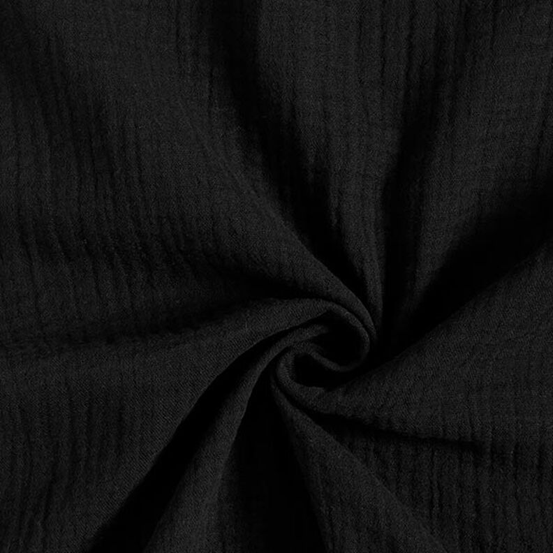 GOTS Tissu double gaze de coton | Tula – noir,  image number 1