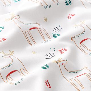 Tissu en coton Cretonne Daim – blanc/rouge, 