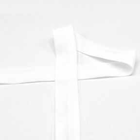 Biais élastique (pré-plié) mat [20 mm] – écru, 