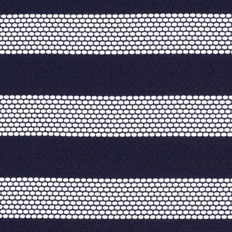 Jersey coton Rayures en pointillés – bleu marine/blanc,  image number 1