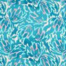 Crêpe satin pétales abstraits – turquoise/crème,  thumbnail number 1