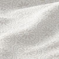 Tissu d'extérieur Jacquard Ornements cercle – gris clair/écru