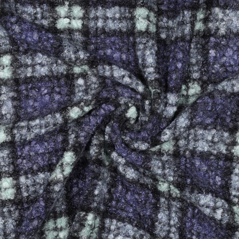 Tricot Bouclé Carreau – lilas/menthe clair, image number 3