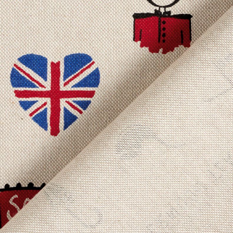 Tissu de décoration Semi-panama Londres – nature/rouge,  image number 4