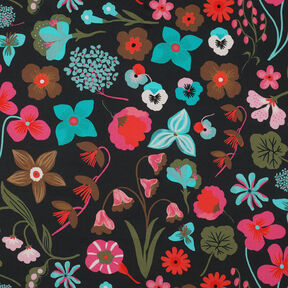 Popeline coton Meadow Flower Impression numérique | Nerida Hansen – noir/turquoise, 