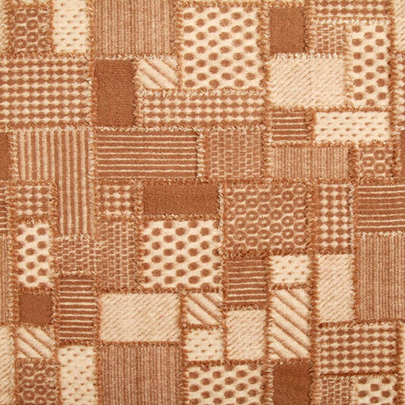 Maille pour manteau Motif expressif – noix de cajou/marron, image number 1