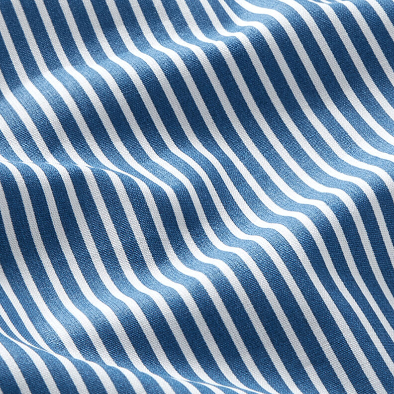 Popeline coton Rayures – bleu jean/blanc,  image number 2
