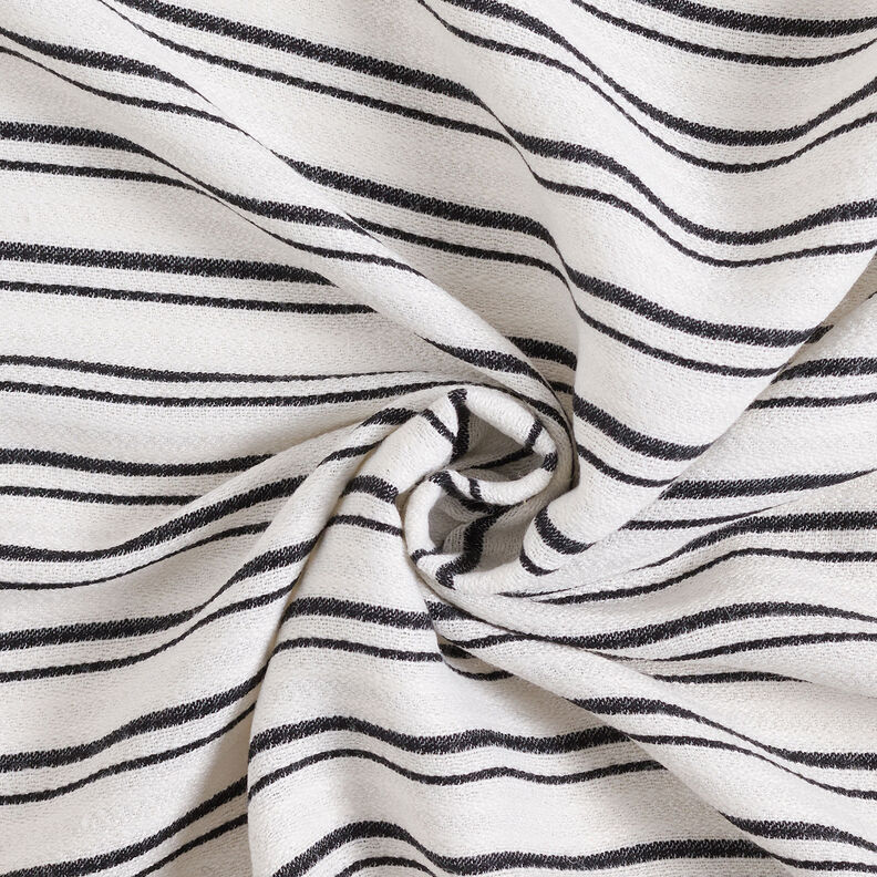 Crêpe pour chemisier à rayures irrégulières – blanc/noir,  image number 4