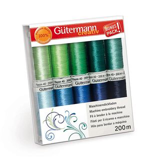 Set de fil à broder à la machine Rayon 40 3 | BONUS PACK! | Gütermann creativ, 