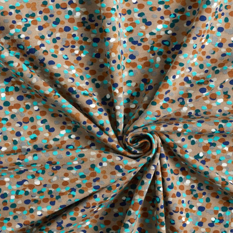 Jersey coton Confettis colorés – dune/sapin bleu,  image number 3