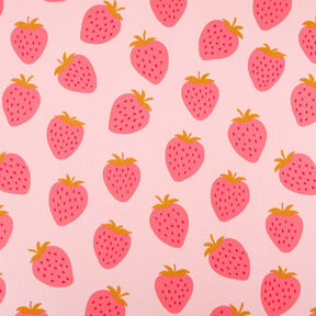 Tissu double gaze de coton Fraise géante | by Poppy rosé/rose vif, 
