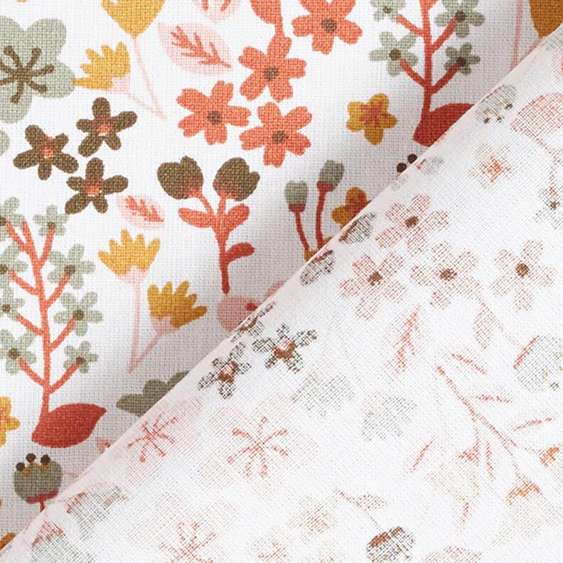 Tissu en coton Cretonne Fleurs filigranes – orange/blanc,  image number 4