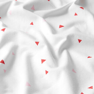 GOTS Jersey coton Triangles aspect impression au tampon | Tula – blanc, 
