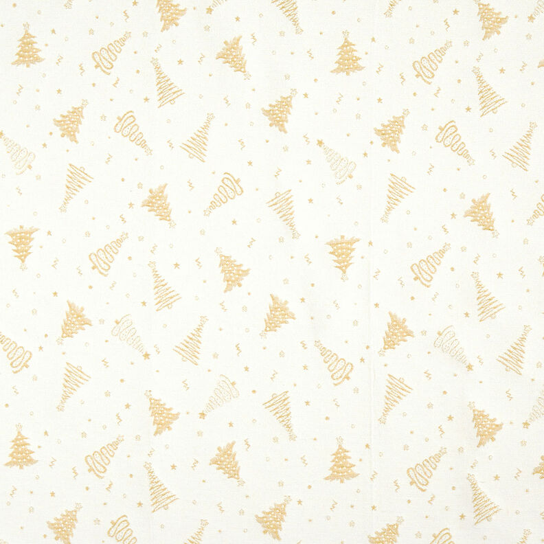 Tissu de décoration Jacquard Lurex Petit sapin – beige clair/or, image number 1
