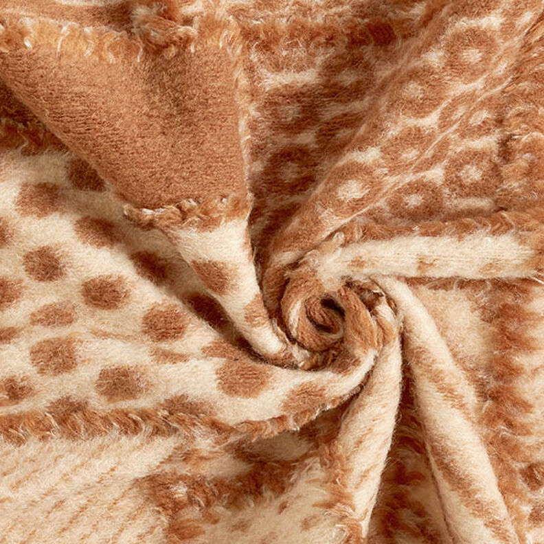 Maille pour manteau Motif expressif – noix de cajou/marron, image number 3