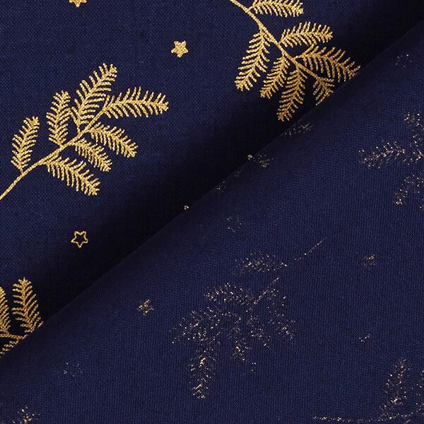Popeline de coton sapins – bleu marine, image number 4