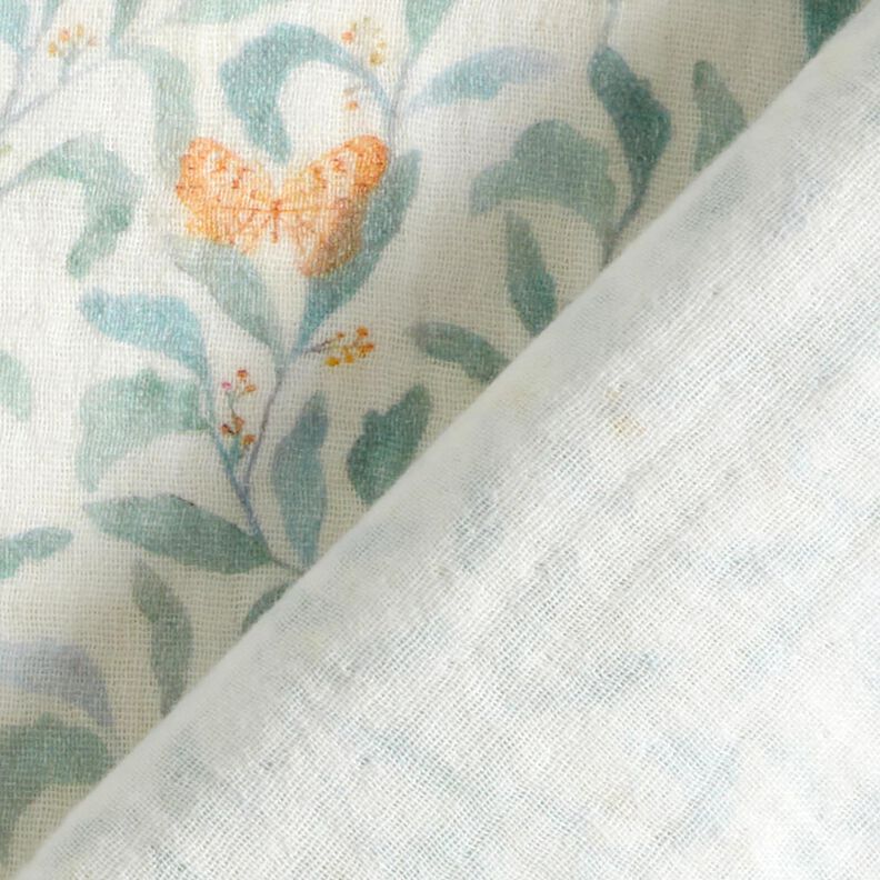 Tissu double gaze de coton Prairie avec papillons Impression numérique | Poppy Fabrics – ivoire,  image number 4