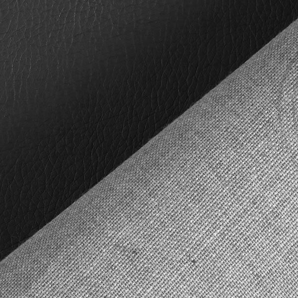 Tissu d’ameublement similicuir aspect naturel – noir – Échantillon, image number 3